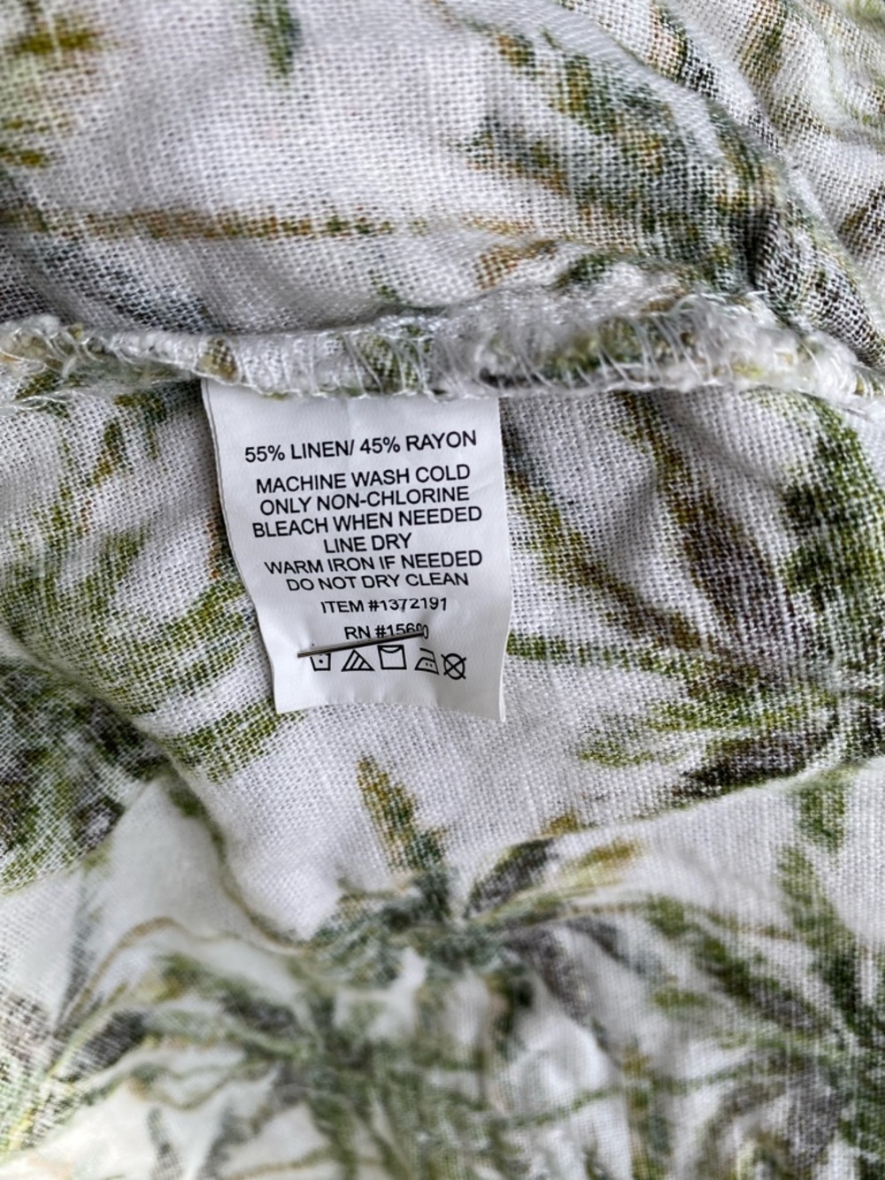 BRIGGS Palm Print Drawstring Shorts — Cream & Olive - Picture 5 of 5